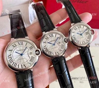 AAA Replica Ballon Bleu Cartier Watch Leather Strap Automatic Movement